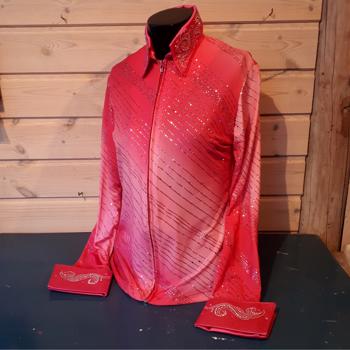 Performance Collection | Ladies Western Show Shirt | Pink Shimmer